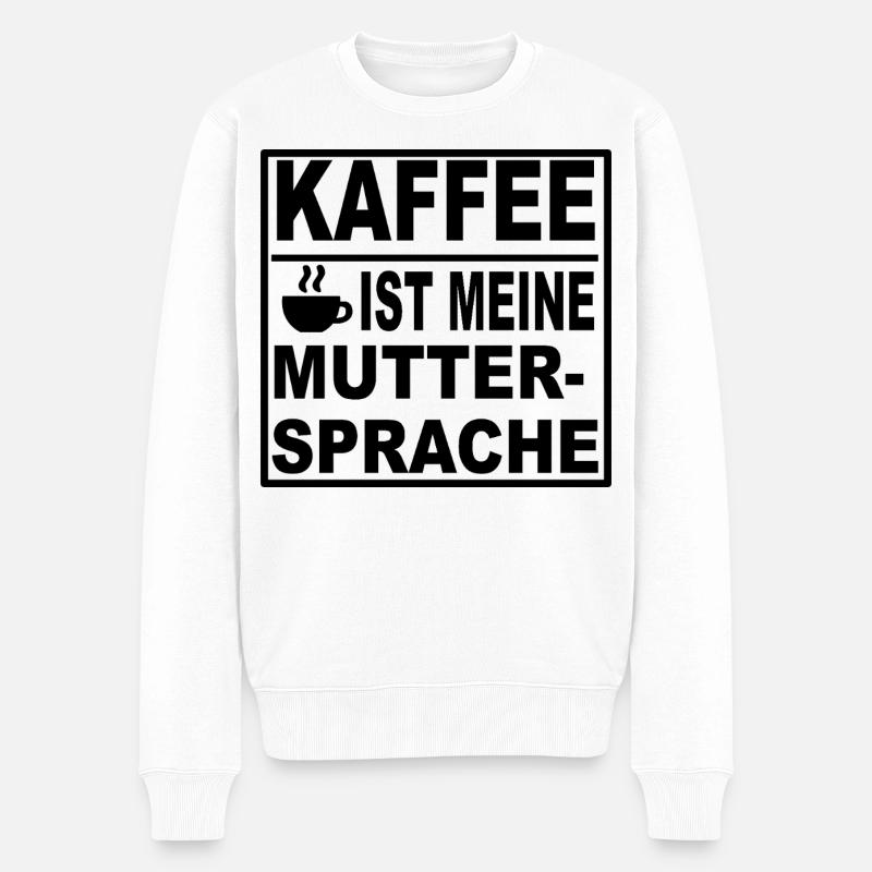 T-shirt café langue maternelle - Pull Premium bio Homme - blanc