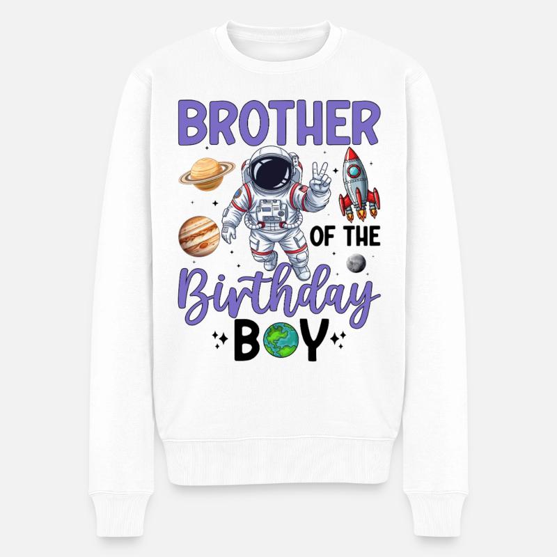 Conception d'anniversaire Space Brother - Pull Premium bio Homme - blanc