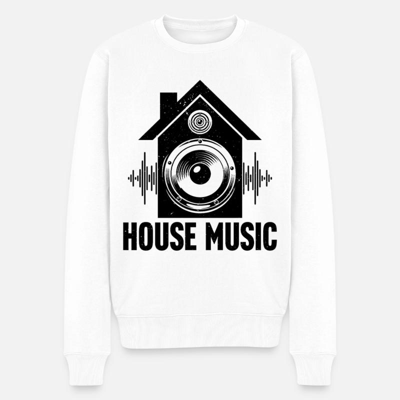 House - Männer Premium Bio Pullover - Weiß