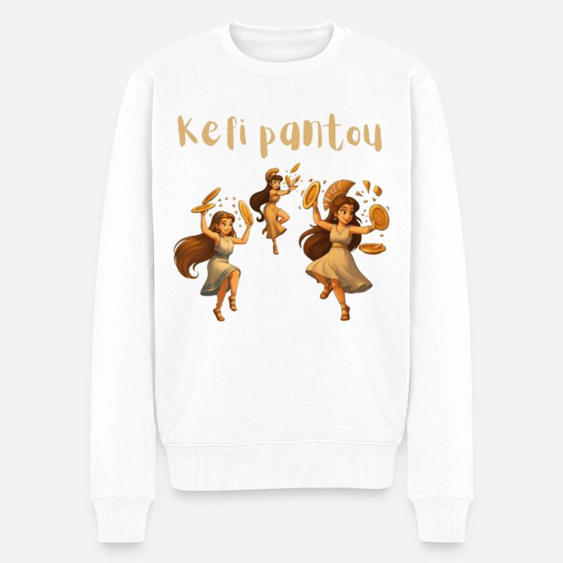 Kefi Pantou - Männer Premium Bio Pullover - Weiß