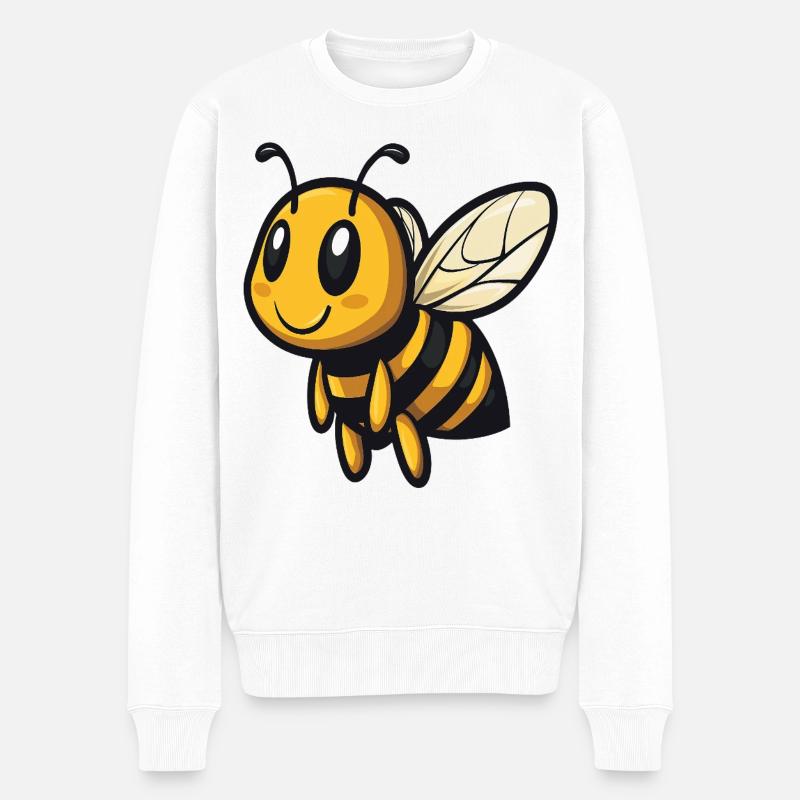 Abeille douce et occupée :) - Pull Premium bio Homme - blanc