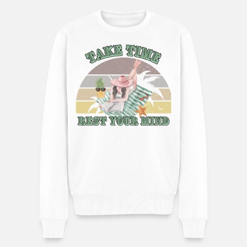 Erholsame Sommerpause - Männer Premium Bio Pullover - Weiß