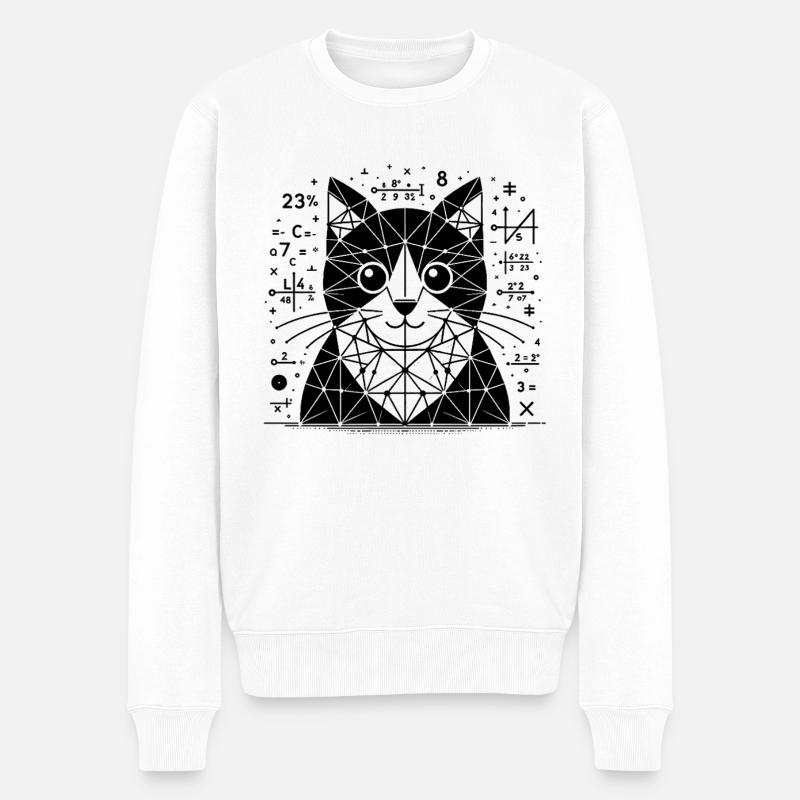 Chat des mathématiciens et des astronomes - Pull Premium bio Homme - blanc