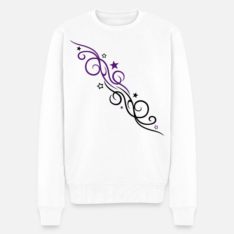 Sterne Ornament Tribal Design - Männer Premium Bio Pullover - Weiß