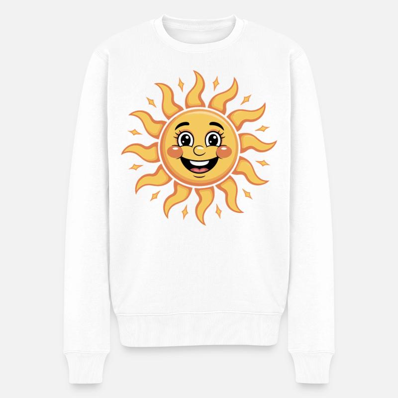 Illustration de ciel de soleil joyeux - Pull Premium bio Homme - blanc