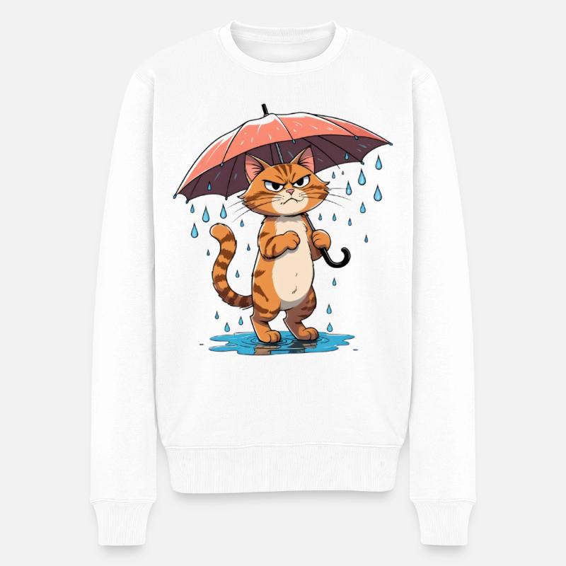 Chatons de résistance sous la pluie - Pull Premium bio Homme - blanc