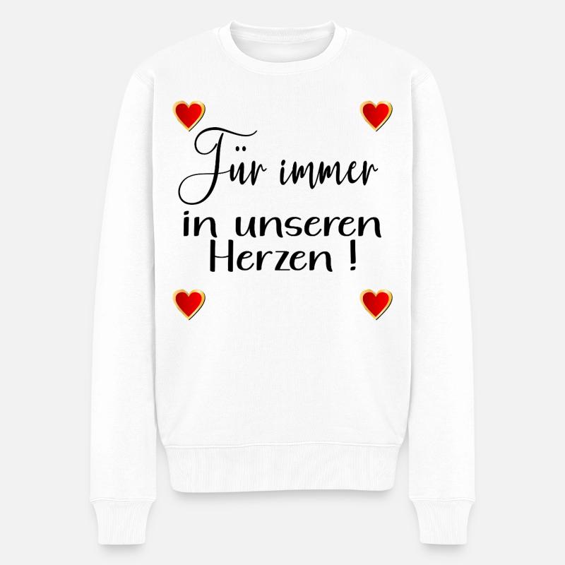 ABSCHIED TEAM HERZ - Männer Premium Bio Pullover - Weiß