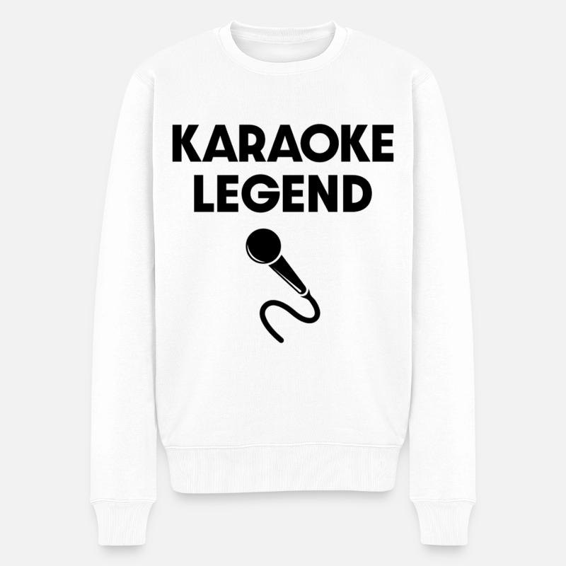 Karaoke-Legende - Männer Premium Bio Pullover - Weiß