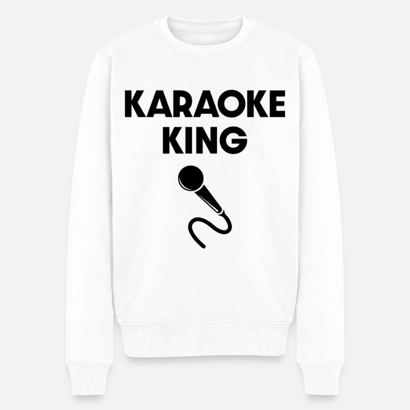 Karaoke-König - Männer Premium Bio Pullover - Weiß