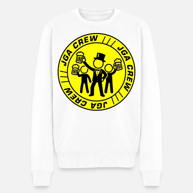 JGA Crew Logo Design - Männer Premium Bio Pullover - Weiß