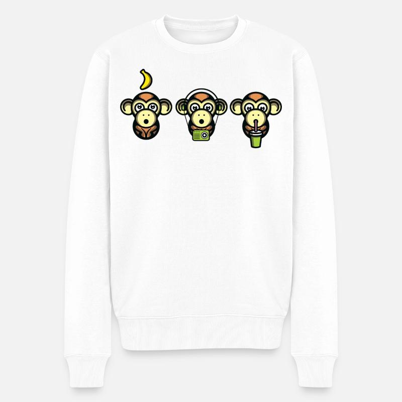 Klügere Affen - Männer Premium Bio Pullover - Weiß