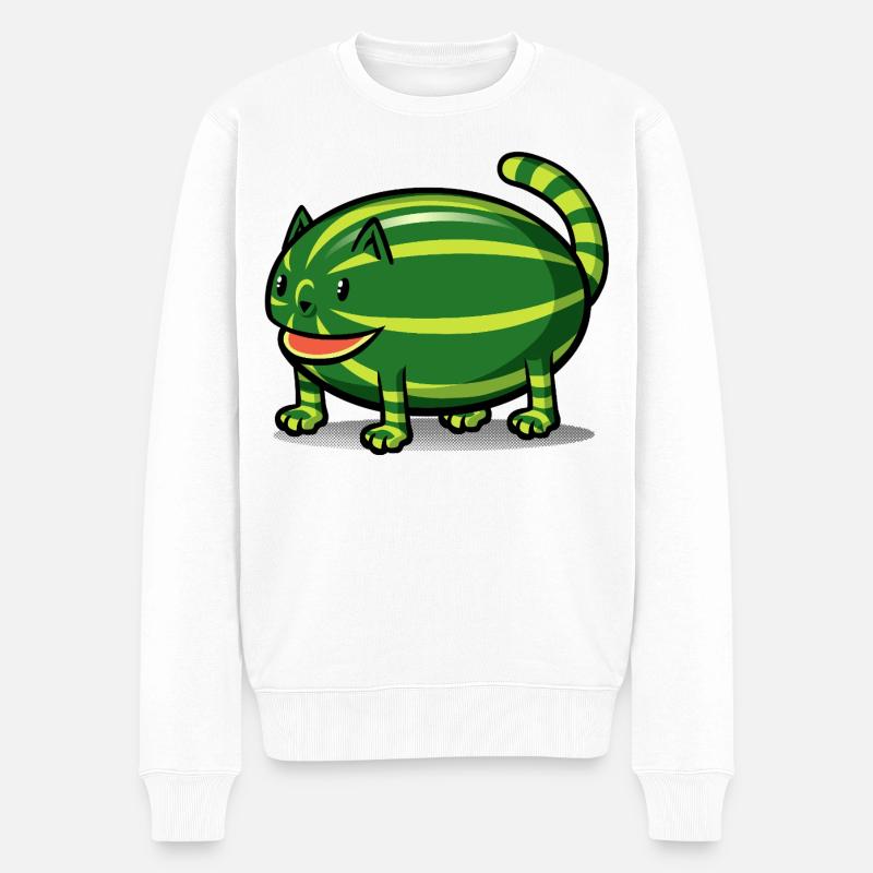 Catermelon - Männer Premium Bio Pullover - Weiß