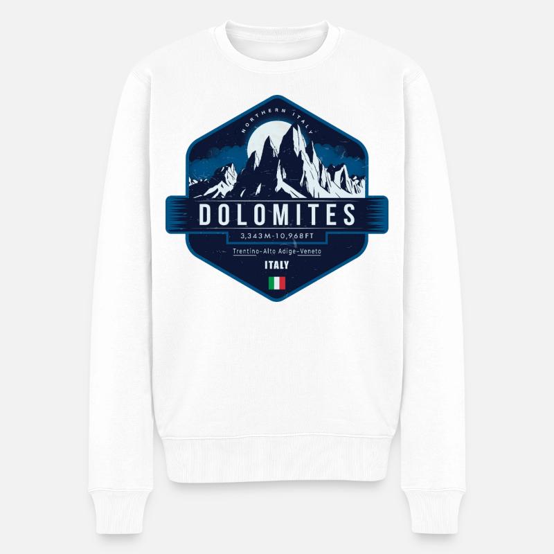 Dolomites , Italie - Pull Premium bio Homme - blanc