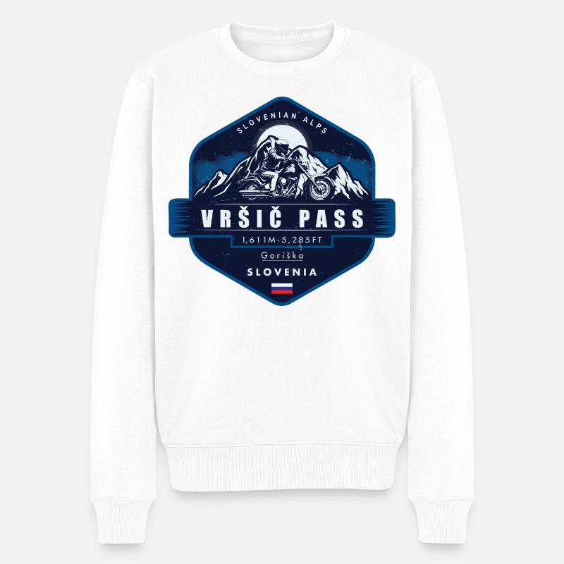 Col de Vršič, Alpes slovènes , Slovénie - Pull Premium bio Homme - blanc