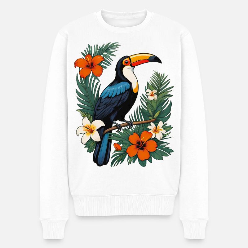 Tukan - Männer Premium Bio Pullover - Weiß