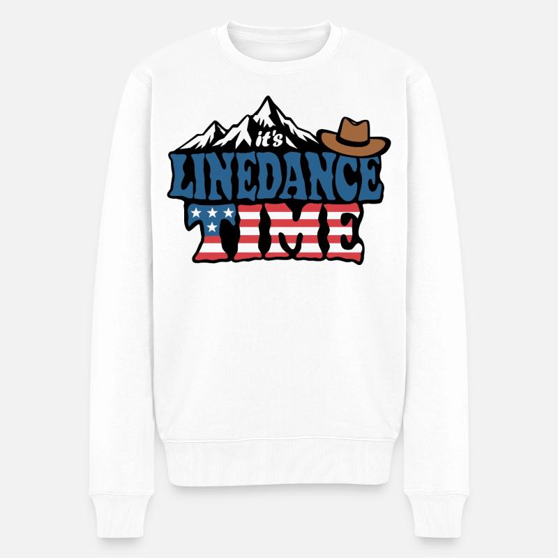 It's linedance time, Linedancing, Country Fan - Männer Premium Bio Pullover - Weiß