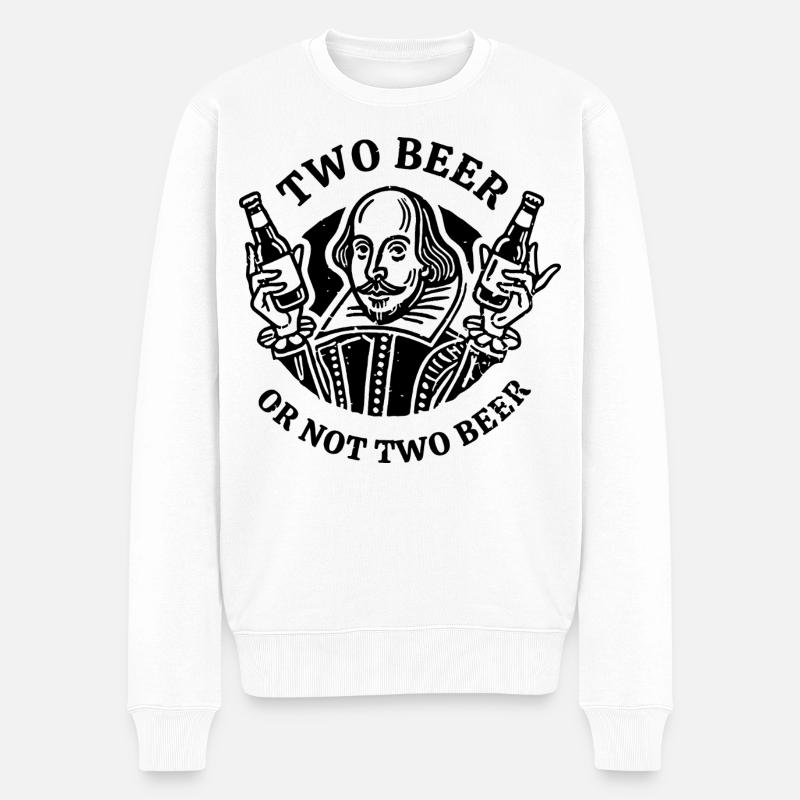 beer_drink_Shakespeare_Hamlet - Männer Premium Bio Pullover - Weiß