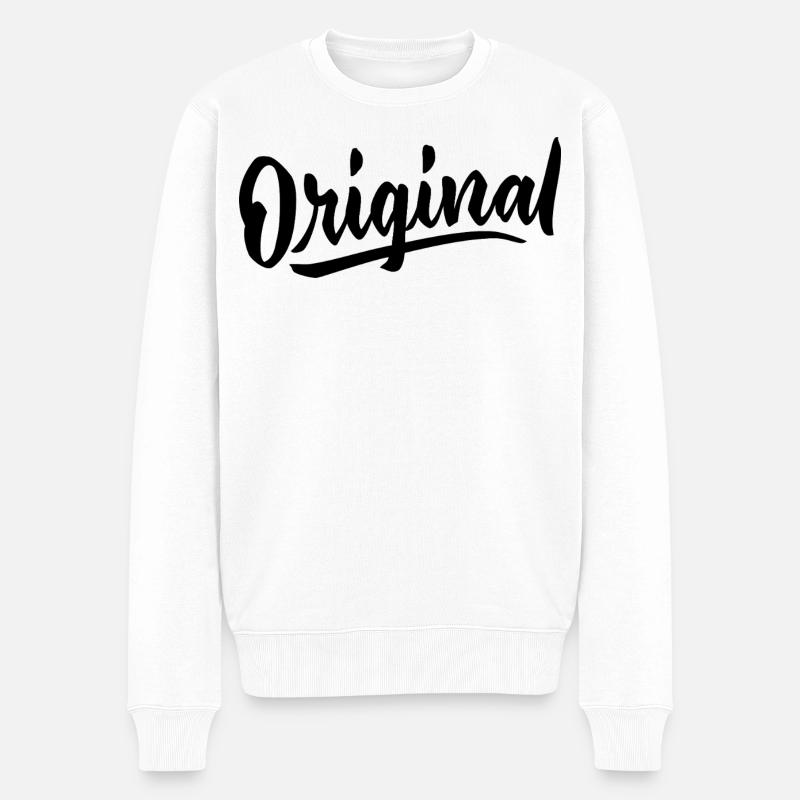 original - Männer Premium Bio Pullover - Weiß