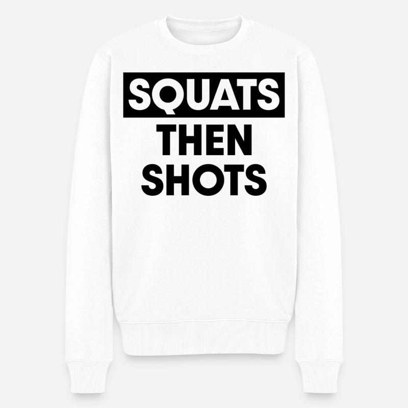 Squats puis tirs - Pull Premium bio Homme - blanc