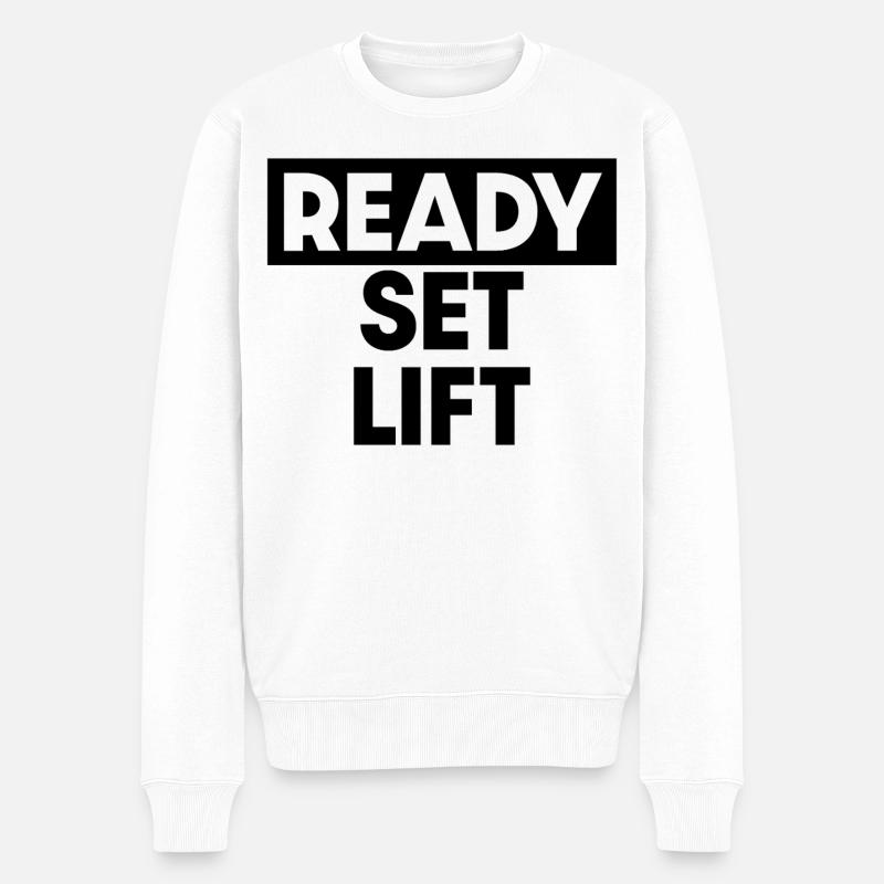 Ready Set Lift - Männer Premium Bio Pullover - Weiß