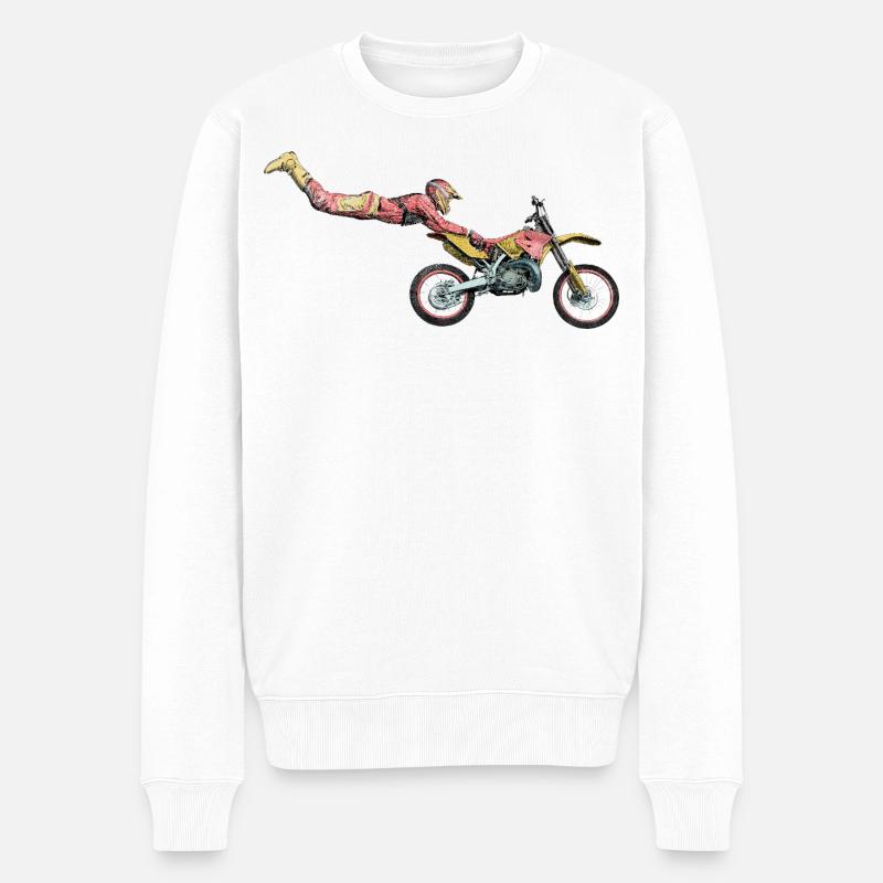 Motocross Freestyle - Männer Premium Bio Pullover - Weiß