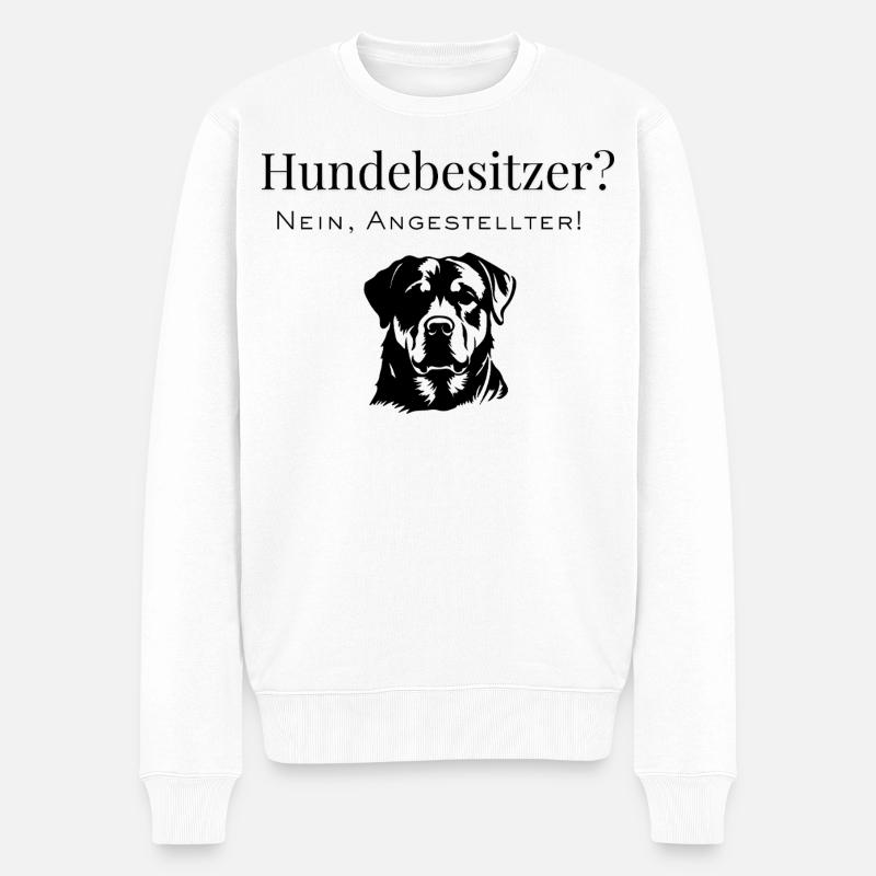 Mein Hund – Mein Chef mit Pfoten - Männer Premium Bio Pullover - Weiß