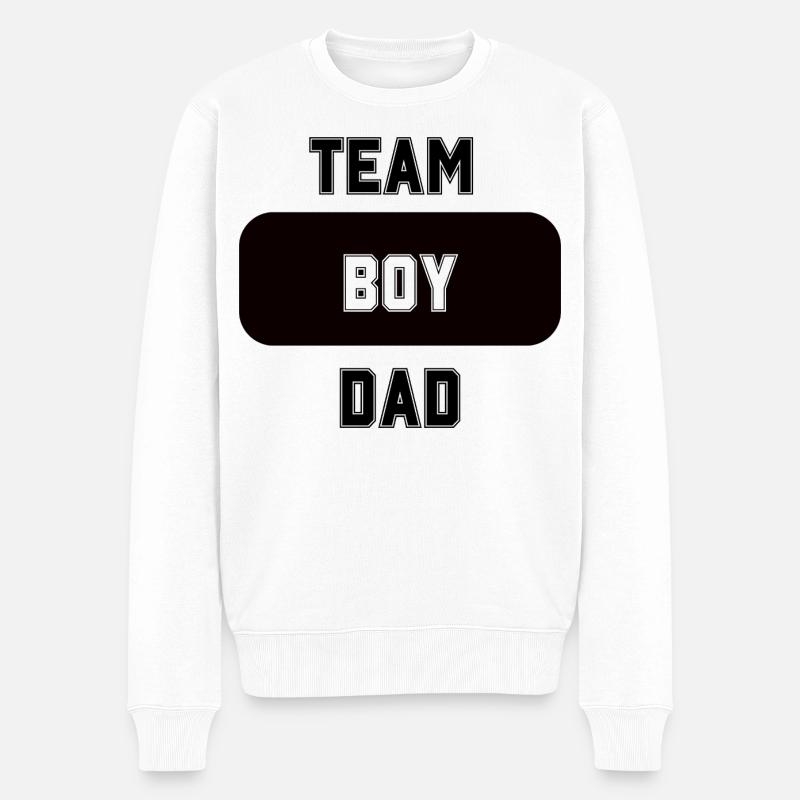 TEAM BOY DAD  - Männer Premium Bio Pullover - Weiß