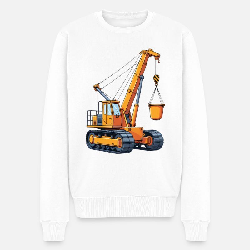 Grue de style dessin animé - Pull Premium bio Homme - blanc