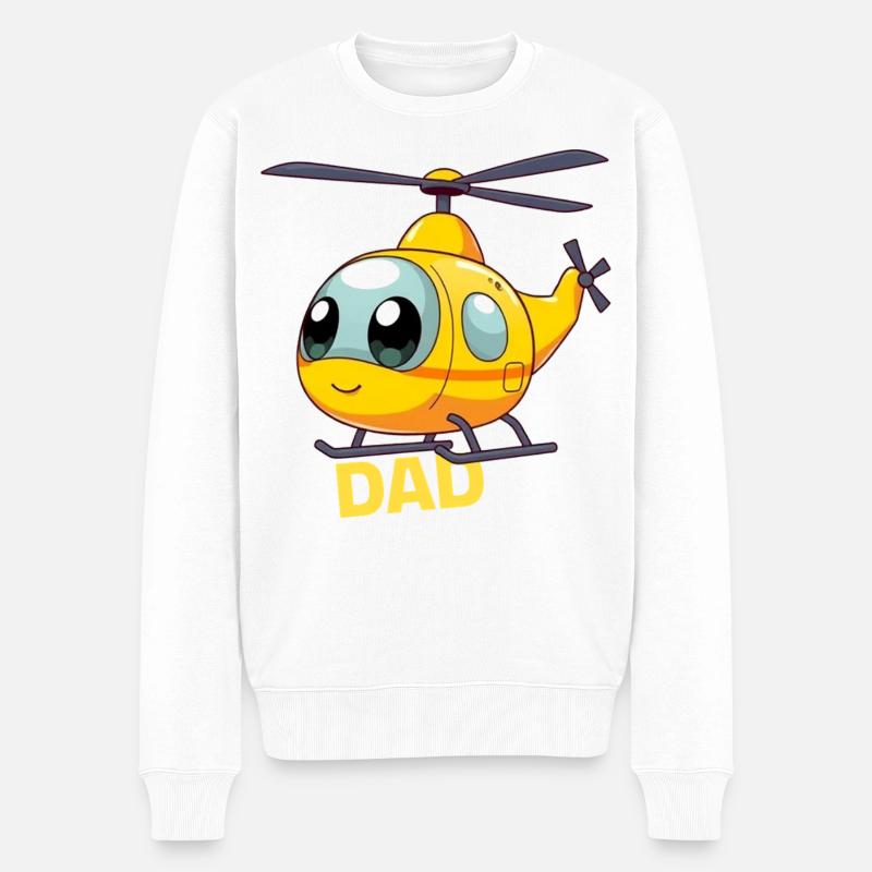Helikopter Dad  - Männer Premium Bio Pullover - Weiß