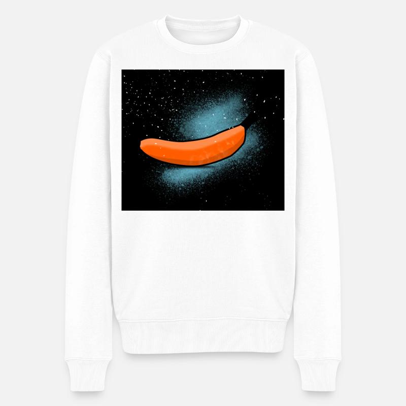 Banane im Universum - Männer Premium Bio Pullover - Weiß