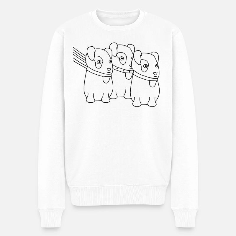 Russellbande - Männer Premium Bio Pullover - Weiß