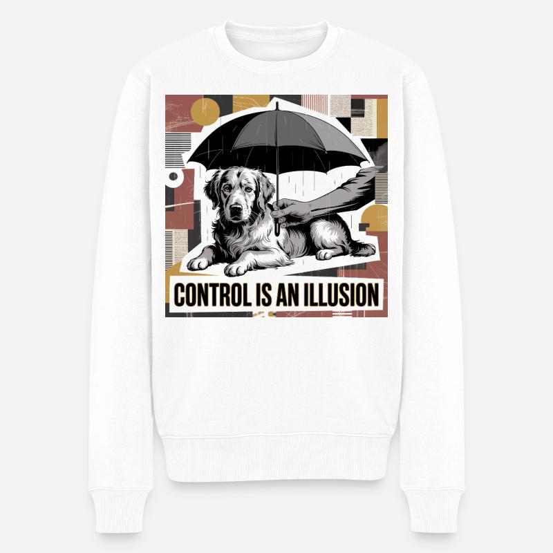 Kontrolle ist eine Illusion Hundekunst - Männer Premium Bio Pullover - Weiß