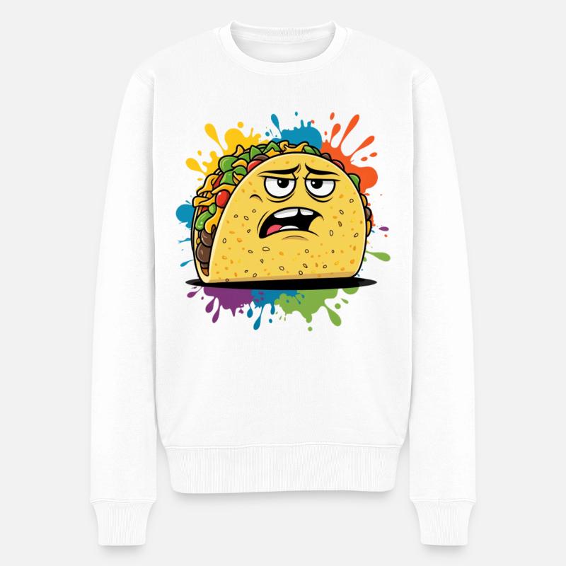 Graphique de taco élégant avec expression - Pull Premium bio Homme - blanc