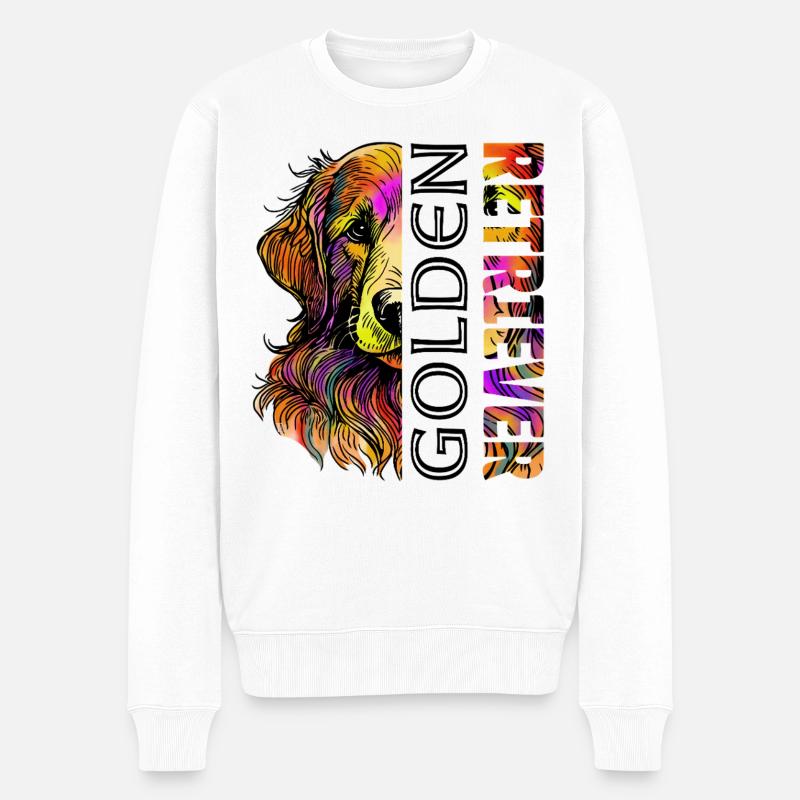 Golden Retriever - Männer Premium Bio Pullover - Weiß