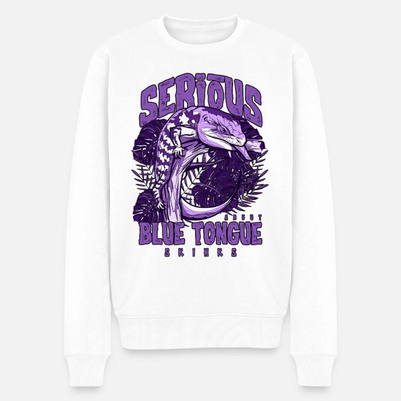 Ernsthaft über Blauzungenskinke Reptilienhalter - Männer Premium Bio Pullover - Weiß