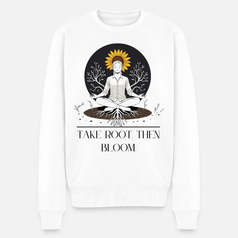 Racines de la croissance - Conception méditative - Pull Premium bio Homme - blanc