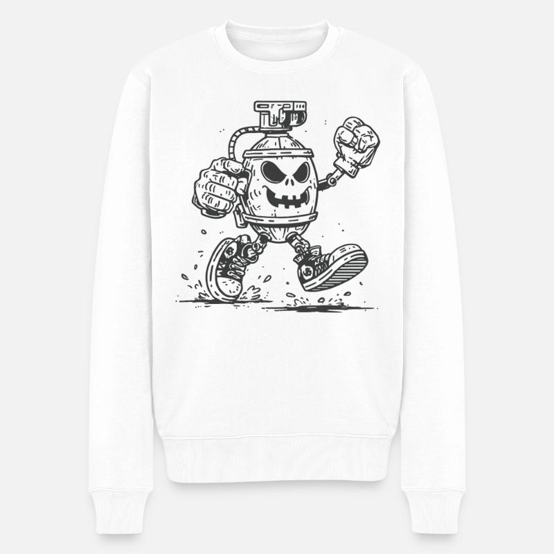 SKull Grenade - Männer Premium Bio Pullover - Weiß