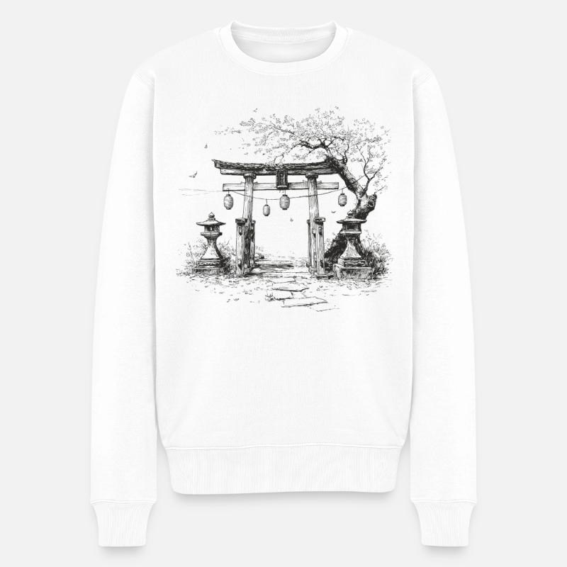 Asia_Garden - Männer Premium Bio Pullover - Weiß