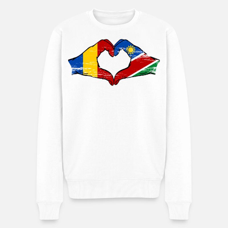 Tschad_Nairobi_Flagge_Afrika_used - Männer Premium Bio Pullover - Weiß
