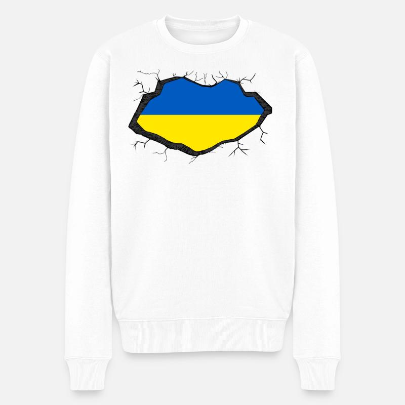 Drapeau ukrainien - Pull Premium bio Homme - blanc