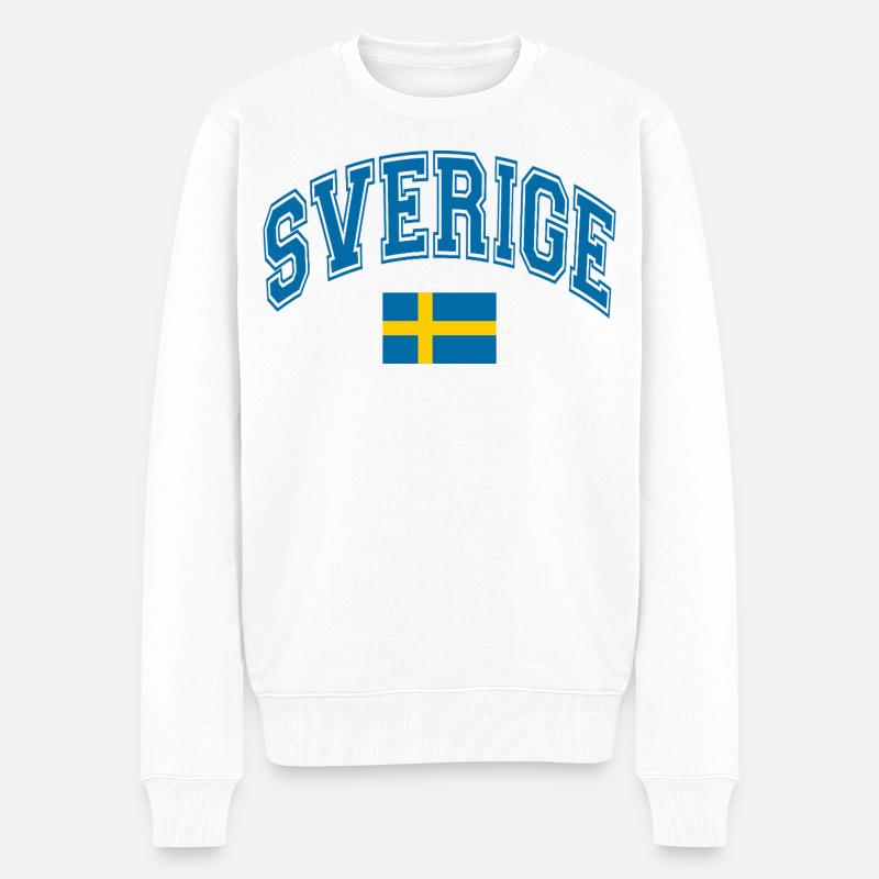 Schweden Flagge - Männer Premium Bio Pullover - Weiß