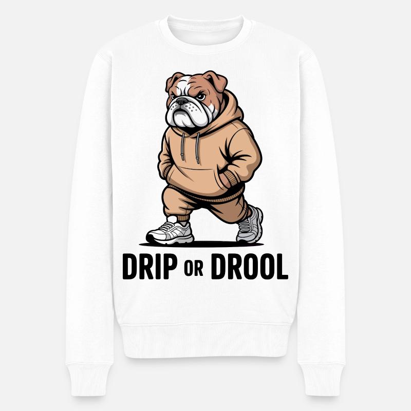 Bouledogue fanfaron - Pull Premium bio Homme - blanc