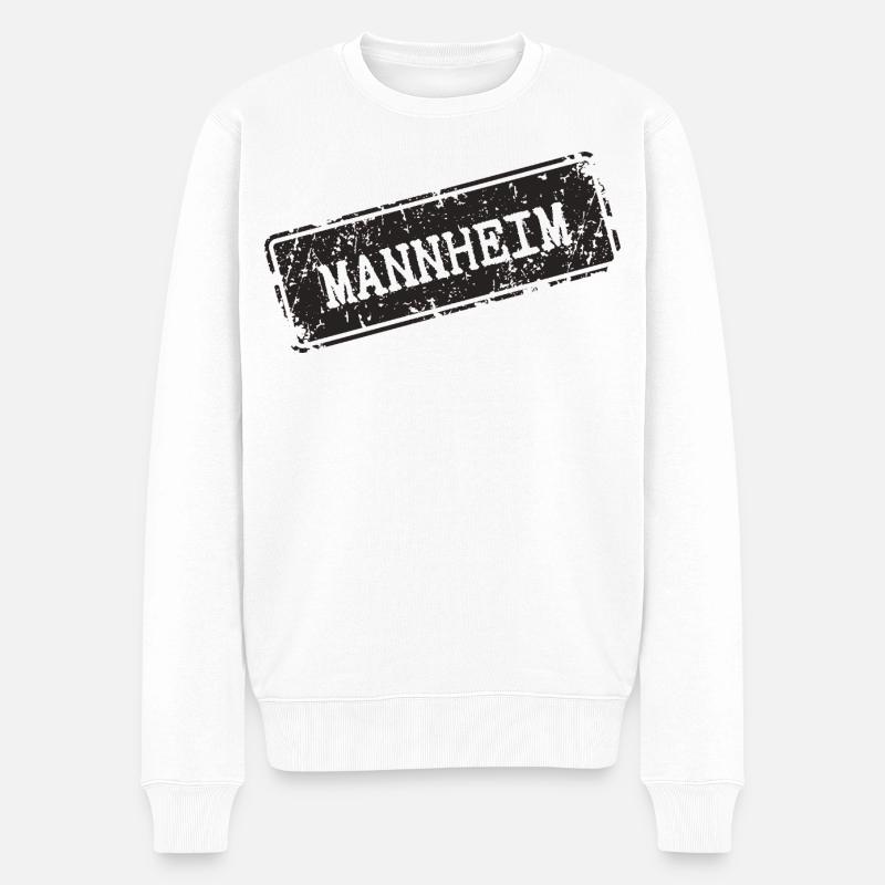 Mannheim Stadtlogo Design - Männer Premium Bio Pullover - Weiß