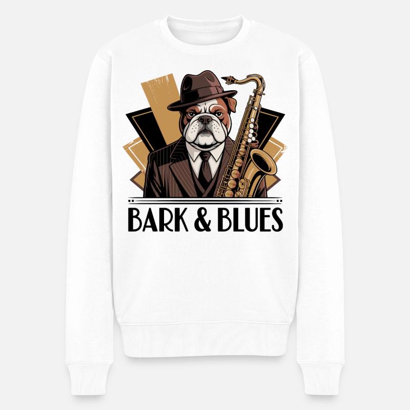 Bark et Blues - Pull Premium bio Homme - blanc