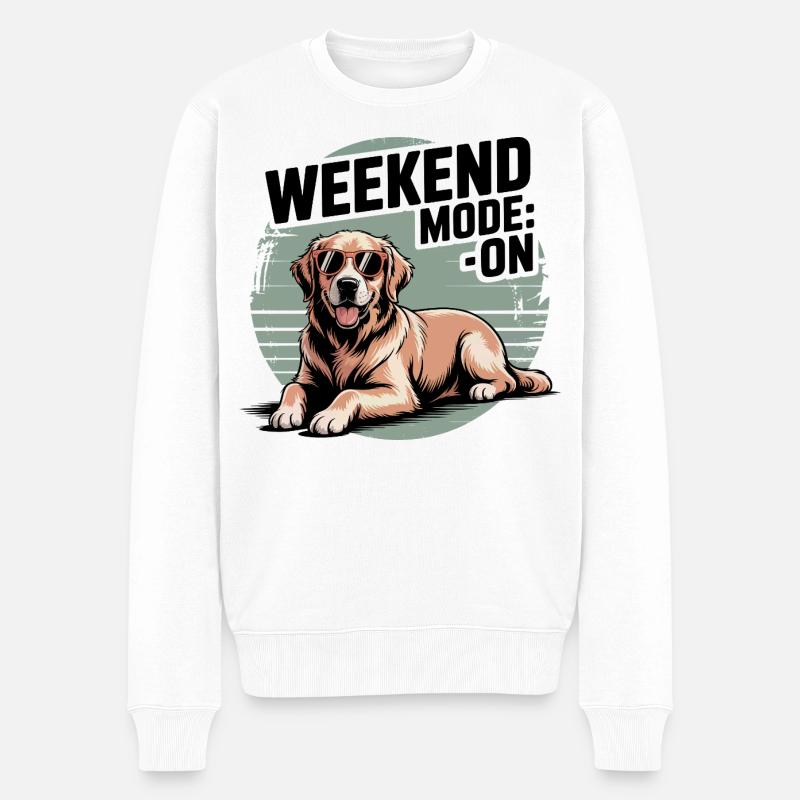 Kühles Gold - Männer Premium Bio Pullover - Weiß