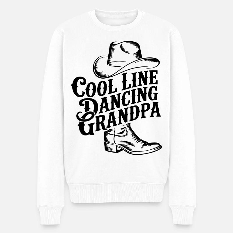 Cooler Linedance Opa Line Dance Großvater - Männer Premium Bio Pullover - Weiß
