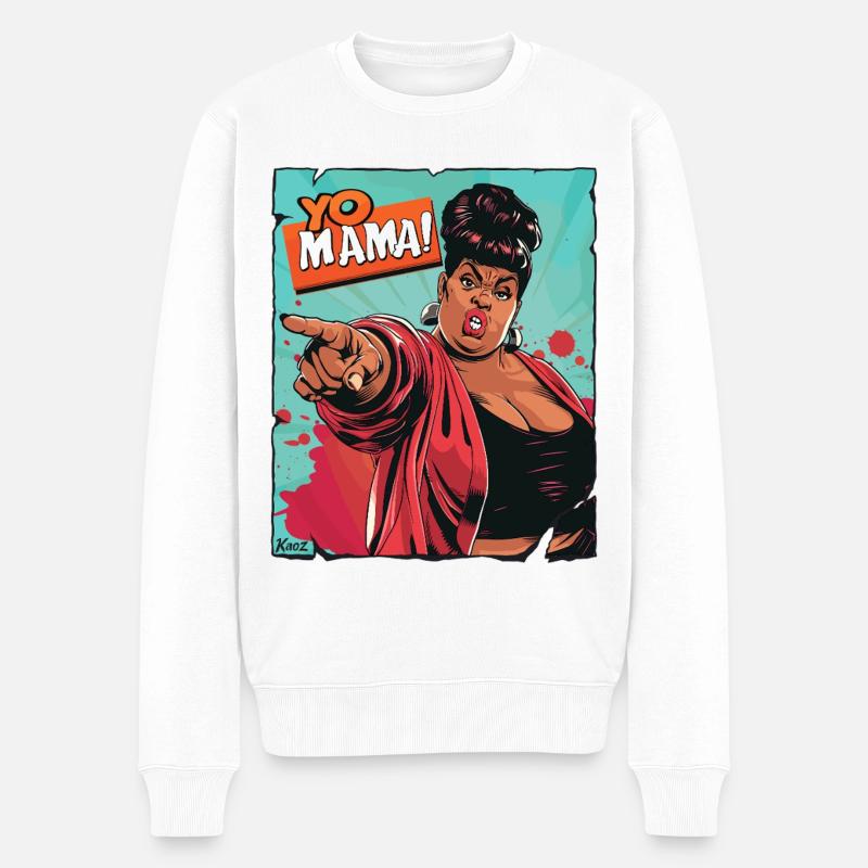 Ermächtigte Mutter Zitat Illustration - Männer Premium Bio Pullover - Weiß