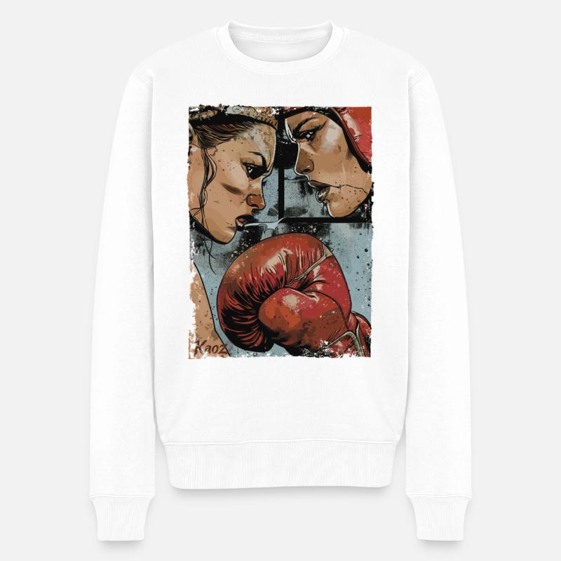 Illustration Intense Boxer Clash - Pull Premium bio Homme - blanc