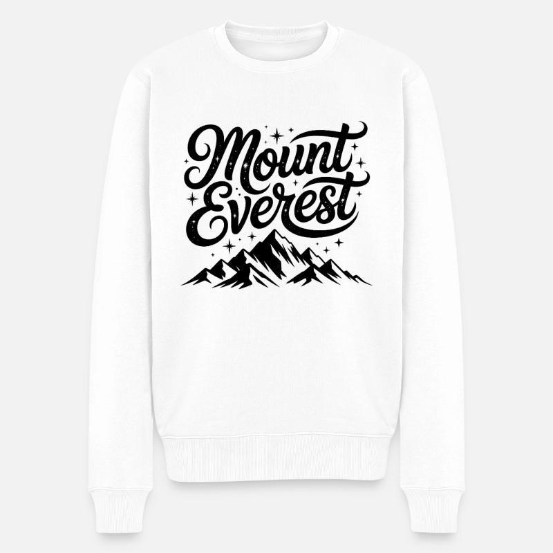 Mount Everest - Souvenir-Design - Männer Premium Bio Pullover - Weiß