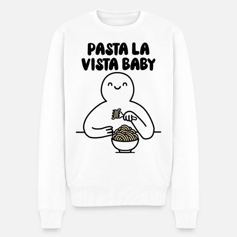 Pasta la vista baby - Männer Premium Bio Pullover - Weiß